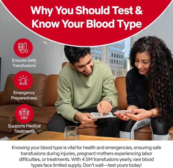 Eldoncard INC Blood Type Test (Complete KIT) - Find Out if You are A, B, O, AB & RH- Results in Minutes - Air Sealed Envelope, Safety Lancet, Micropipette, Cleansing Swab - 1 Pack - Image 9