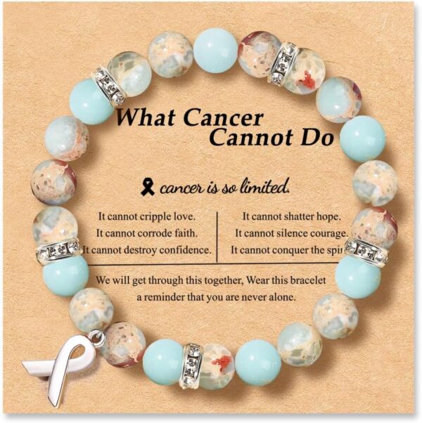 Cancer Care Gifts for women,Natural Stone Healing Crystal Bracelets Encouragement Gifts for Women Man Girls Best Friend Sister