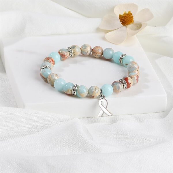 Cancer Care Gifts for women,Natural Stone Healing Crystal Bracelets Encouragement Gifts for Women Man Girls Best Friend Sister - Image 3