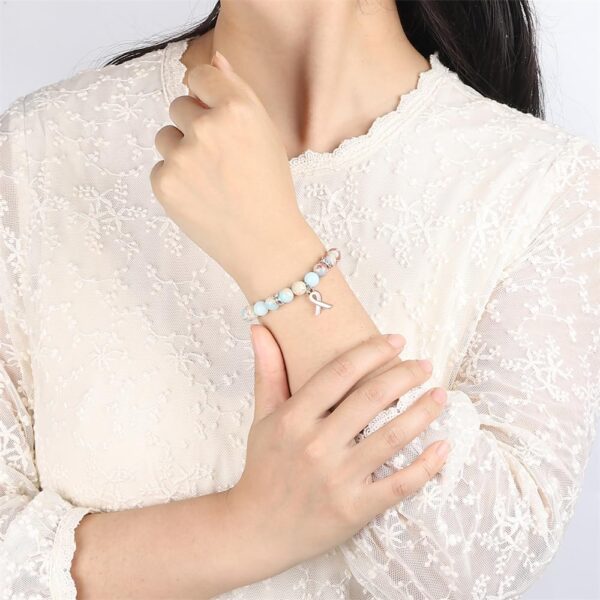 Cancer Care Gifts for women,Natural Stone Healing Crystal Bracelets Encouragement Gifts for Women Man Girls Best Friend Sister - Image 4