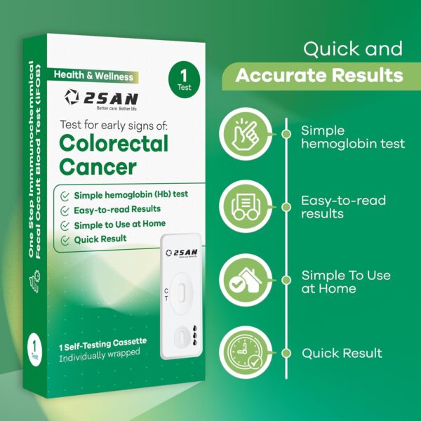 2San Colorectal Cancer Screening (iFOB) Test Kit – at-Home Fecal Occult Blood Test for Early Colon Cancer Detection – Quick, Reliable & Easy-to-Use Screening - Image 2