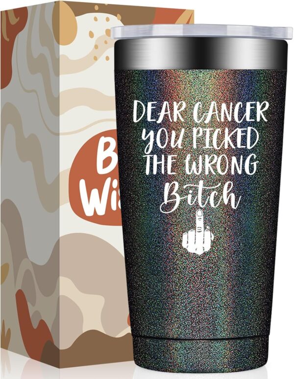 BIRGILT Breast Cancer Gifts for Women - After Breast Surgery Gifts for Women - Get Well Gift for Survivor Patients Female - 20oz Insulated Tumbler Cup