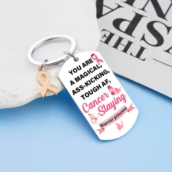 Breast Cancer Awareness Accessories Breast Cancer Survivor Gifts for Woman Breast Cancer Gifts for Woman Cancer Awareness Keychain Inspirational Gift End of Chemo Gift - Image 2