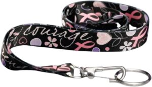 Breast Cancer Awareness Lanyards - Pink Ribbon Lanyards - Badge Holders/Keychains for Fundraising