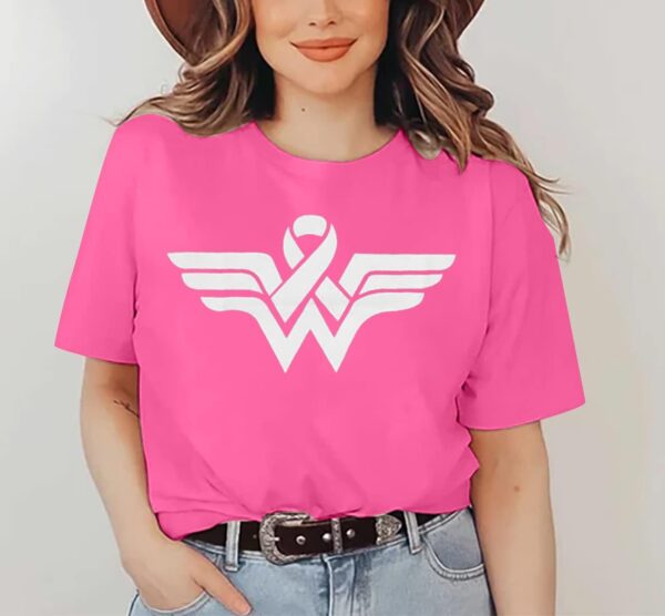 Breast Cancer Shirts for Women:Breast Cancer Awareness Shirts Cancer Care Gifts Short Sleeve Tee Top - Image 2