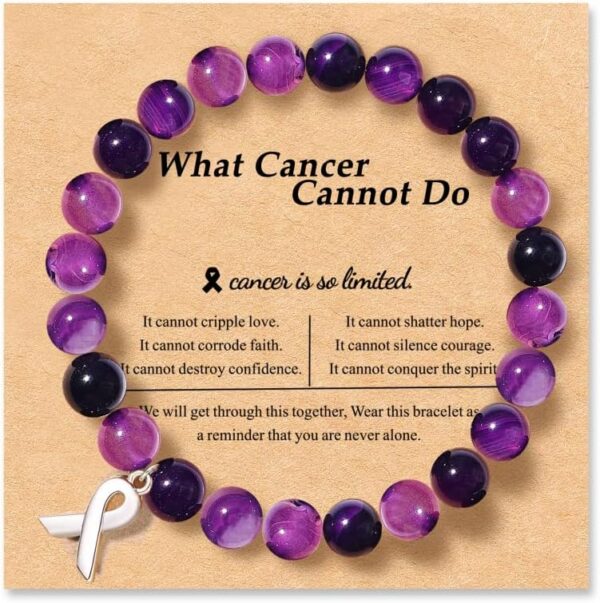 Cancer Care Gifts for women,Natural Stone Healing Crystal Bracelets Encouragement Gifts for Women Man Girls Best Friend Sister