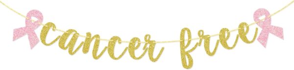 Cancer Free Glitter Banner, Cancer Survivor Decoration, Beat Cancer Party Garland, Cancer Ribbon Sign