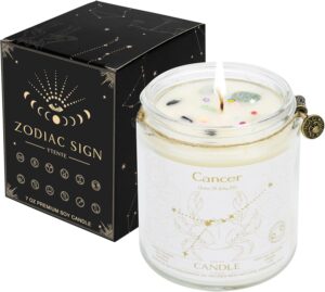 Cancer Gifts for Women, Zodiac Sign Cancer Candles, June July Birthday Gifts for Women,Scented Crystal Candles Birthday Gifts for Women, Sister Zodiac Gift