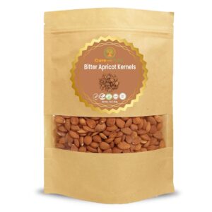 Cure wid Pure Certified Organic Bitter Apricot Kernels 1lb -Freshly Packed,Gluten Free,Raw,Non-GMO Organic Apricot Seeds - Rich in Vitamin B17 - Eco-Friendly Resealable Packaging