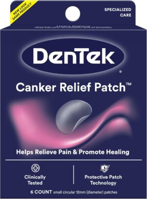 DenTek Canker Relief Sore Patch Relieves Canker Pain, 6 Count (Pack of 1)