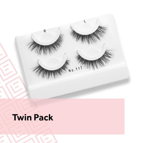 Eylure Pre-Glued Wispy Light Texture Eyelashes, No.117, Twin Pack - Image 2