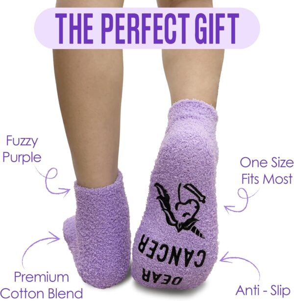 Funny Cancer Socks, Breast Cancer Gifts For Women, Fighting Ovarian Care Present For Chemo Patients Female, End Of Chemo Survivor Gifts, Dear Cancer You Picked The Wrong B Socks - Image 2