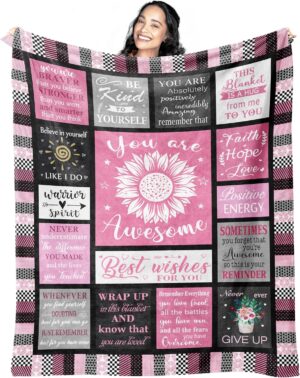 Get Well Soon Gifts for Women After Surgery, Inspirational/Sympathy/Relaxation/Spiritual/Motivational/Encouragement/You are Awesome Gifts for Women Blanket 60"x50"