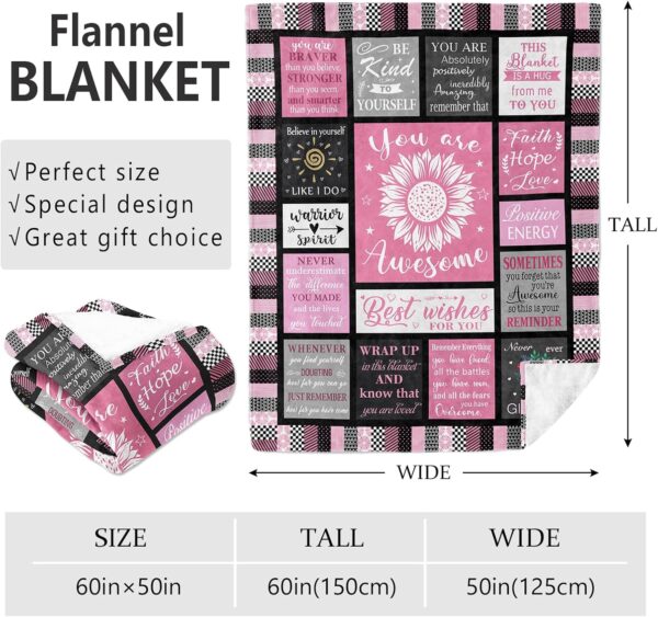 Get Well Soon Gifts for Women After Surgery, Inspirational/Sympathy/Relaxation/Spiritual/Motivational/Encouragement/You are Awesome Gifts for Women Blanket 60"x50" - Image 2