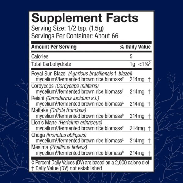 Host Defense Stamets 7 Mushroom Powder - 7 Species Blend - Mushroom Supplement for Immune Support with Royal Sun Blazei, Cordyceps, Reishi, Maitake, Lion's Mane, Chaga & Mesima - 3.5 oz (66 Servings) - Image 2