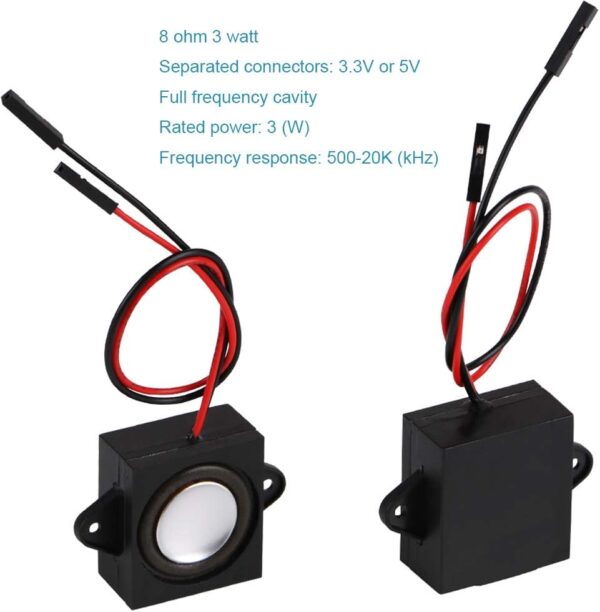 MakerHawk 2pcs Speaker 3 Watt 8 Ohm Single Cavity Mini Speaker Full-Range Cavity Mobile Portable Advertising Machine Speaker Connector Separating Interface 3.3V 5V - Image 2