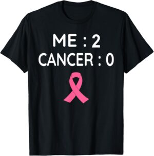 Me 2 Cancer 0 Breast Cancer Awareness Pink Ribbon T-Shirt