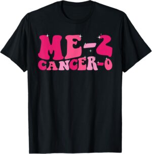 Me 2 Cancer 0 I Beat Cancer Twice Groovy Retro Survivor Cute T-Shirt