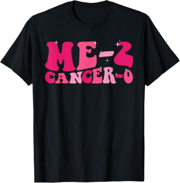 Me 2 Cancer 0 I Beat Cancer Twice Groovy Retro Survivor Cute T-Shirt