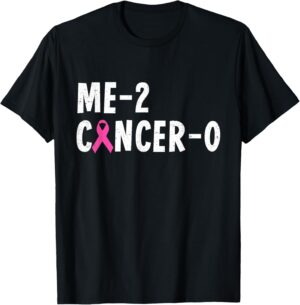Me 2 Cancer 0 Pink Ribbon Breast Cancer Awareness T-Shirt