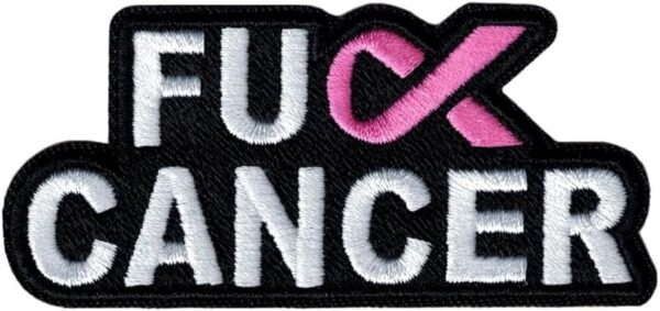 Monuva - Fuck Cancer Embroidered Applique Awareness Patch (Iron On or Sew On) for Clothing, Backpacks, Hats