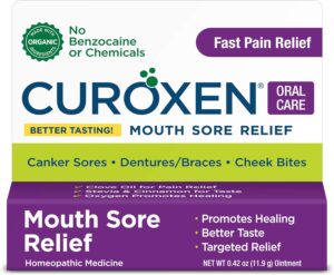 Mouth Sore Gel, Natural Relief for Inside Mouth Sores with Olive Oil, Calendula, and Clove – 0.42 oz