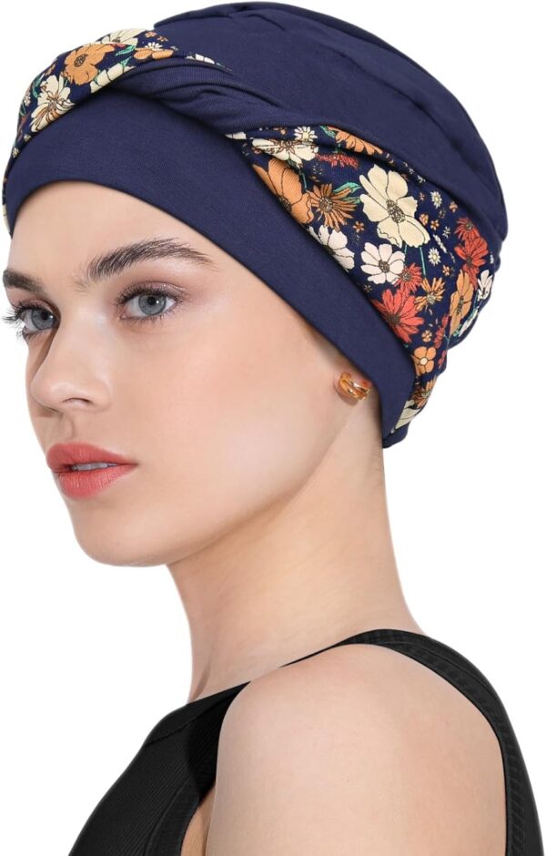 Movable Knot Beanies with Relaxed Stretch Elastic, Chemo Hats for Women - Image 2