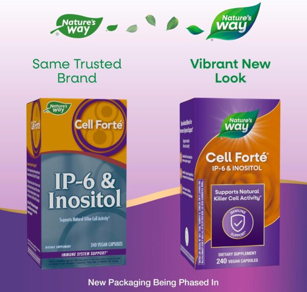 Nature's Way Cell Forté IP-6 & Inositol, Supports Natural Killer Cell Activity*, Immune Support*, with Calcium, Phosphorus & Magnesium, Gluten-Free, Vegan, 240 Capsules (Packaging May Vary) - Image 2