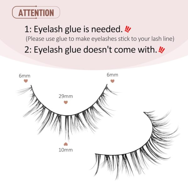 Onlyall Natural Lashes Short Eyelashes Wispy Lashes Natural Look Soft False Eyelashes False Eye Lashes Faux Mink Eyelashes 7 Pairs D2 - Image 2