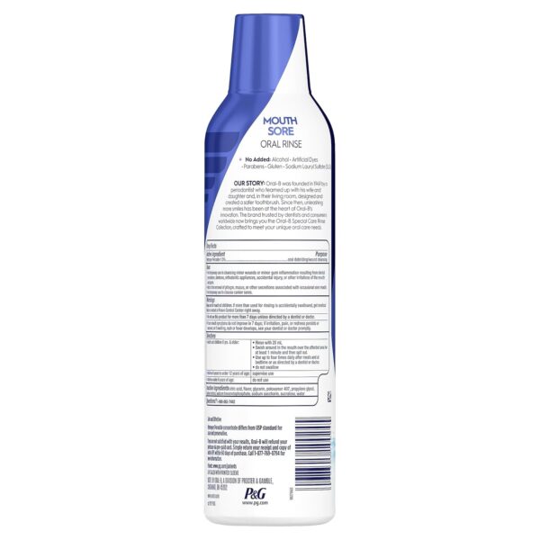 Oral-B Mouth Sore Mouthwash Special Care Oral Rinse, Hydrogen Peroxide Mouthwash, 16 fl oz, Mouthwash Alcohol Free - Image 2
