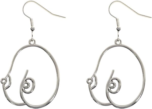 ROSTIVO Breast Shaped Earrings for Women Breast Cancer Awareness Dangle Earrings Cute Aesthetic Earrings