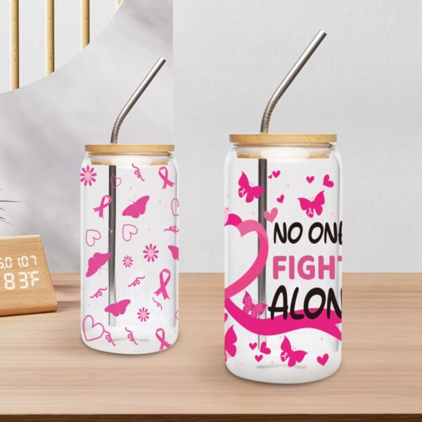 UV DTF Cup Wraps Transfer - Breast Cancer UVDTF Cup Sticker, Against Cancer, Believe Hope Survive, Butterfly, Flower, Rainbow, Love Heart Design, Inspirational Rub on Transfer, DIY Craft for Women - Image 2