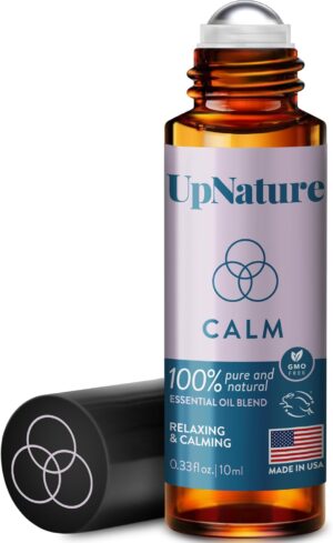 UpNature Calm Essential Oil Roll On - 100% Natural Stress Relief Aromatherapy - Self Care Mothers Day Gifts for Mom Women & Men