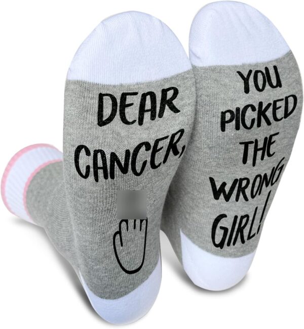 Ziyouza Dear Cancer You Picked The Wrong, Cancer Socks, Women Men Gift for Cancer Surgery Recovery