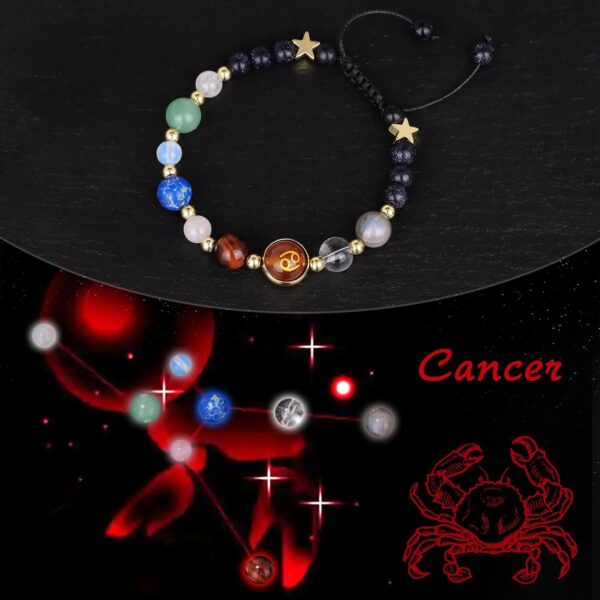 Zodiac Bracelets for Women Men,12 Constellations Healing Crystal Stone Beads Bracelet Birthday Zodiac Gifts Horoscope Spiritual Jewelry Bracelet Gifts - Image 2