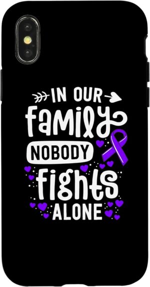 iPhone X/XS Family Cancer Hodgkins Lymphoma Awareness Violet Ribbon Case