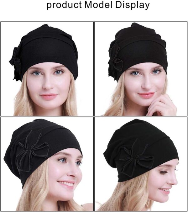 osvyo Cotton Chemo Turbans Headwear Beanie Hat Cap for Women Cancer Patient Hairloss - Image 2